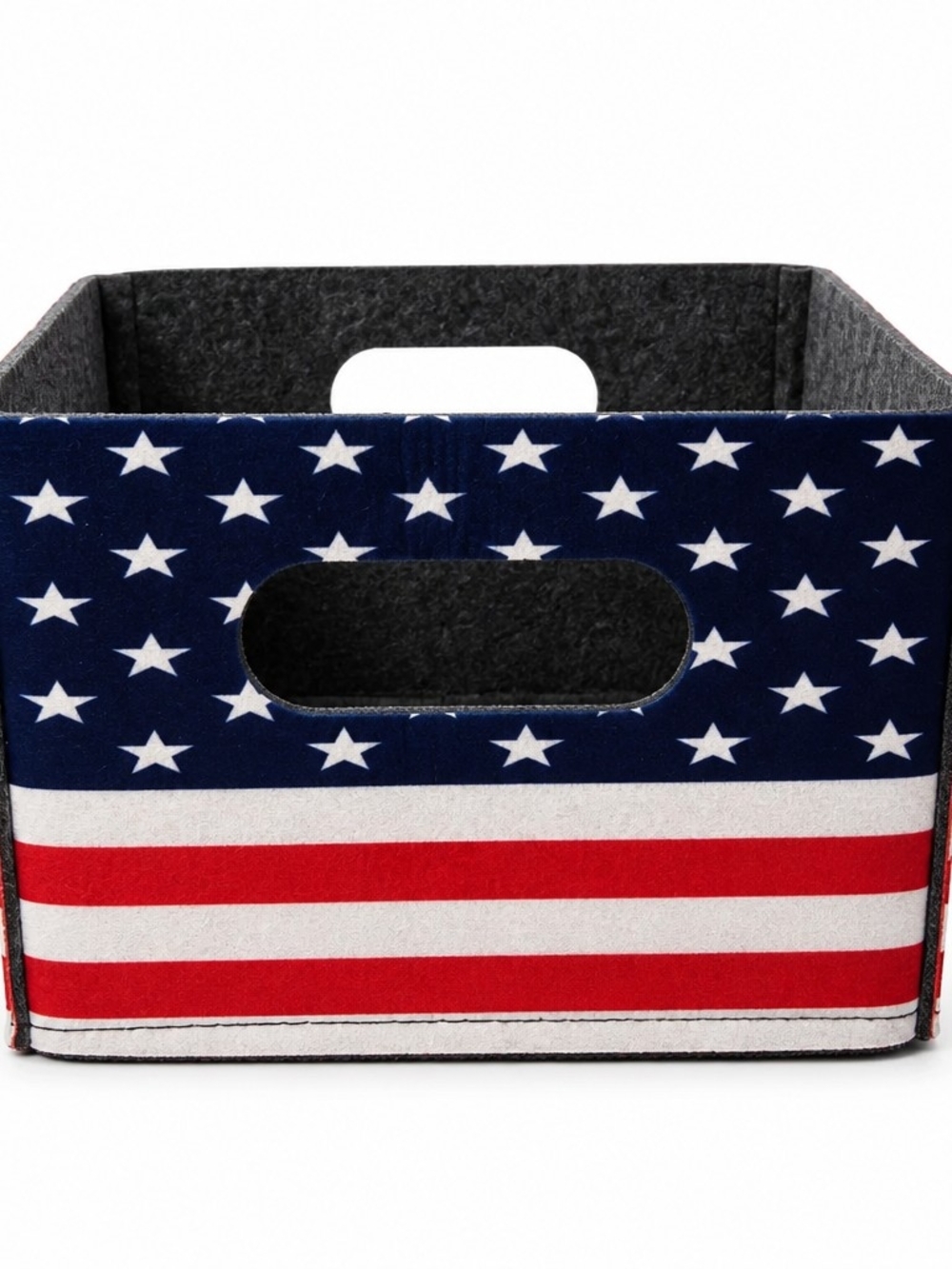 Two American Flag Fabric Storage Bin - Navy, Red & White